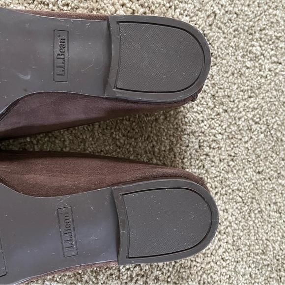 L.L.Bean Brown Suede Slip On Moccasin Loafers - Picture 8 of 10